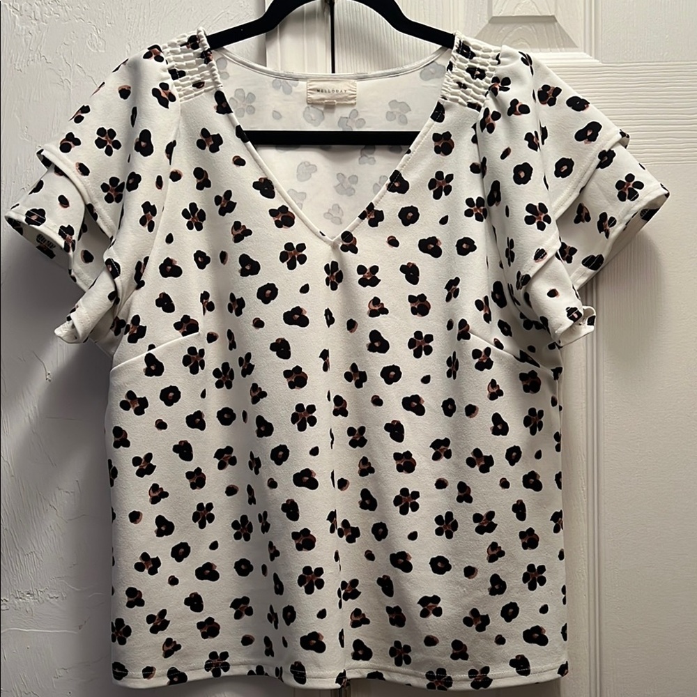 Floral Print V-Neck Top